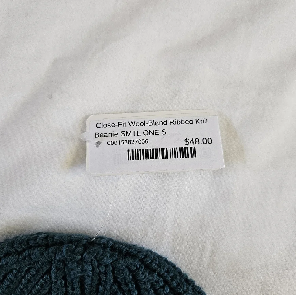 Lululemon Close-Fit Wool-Blend Ribbed Knit Beanie SMTL Storm Teal Adult Size O/S